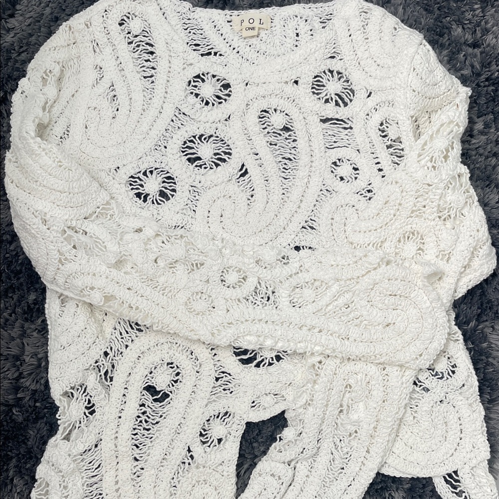 POL white Crochet Lace Top - Picture 5 of 6